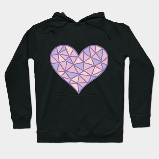 Purple Geometric Heart Hoodie by TKO tees